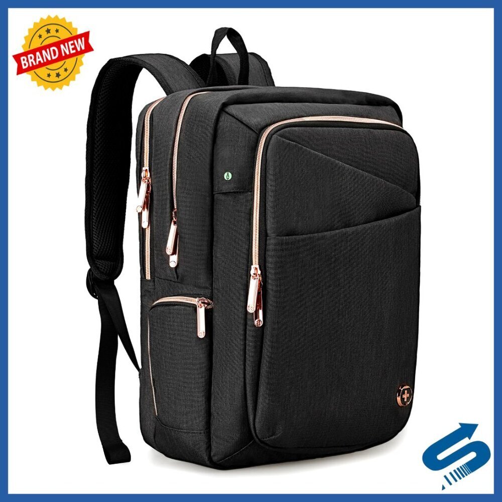 Modern Business Laptop Backpack with USB Port, Adjustable Straps, Luggage